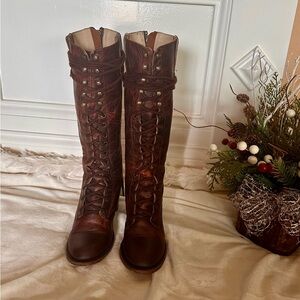 Freebird by Steven Cognac  Lace-Up Coal Boots